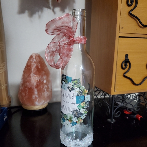 🦃 HAND CRAFTED Decoupage collage Christmas lights decor - Picture 3 of 7